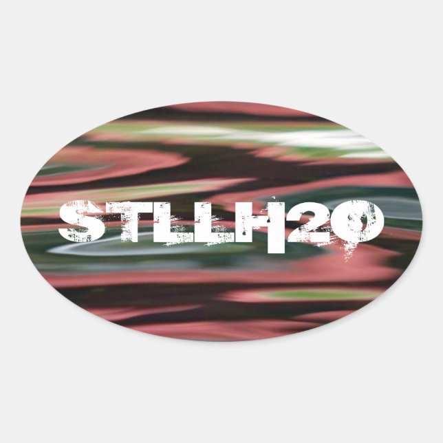 Sticker Ovale Réflexions Cabines rouges (Devant)