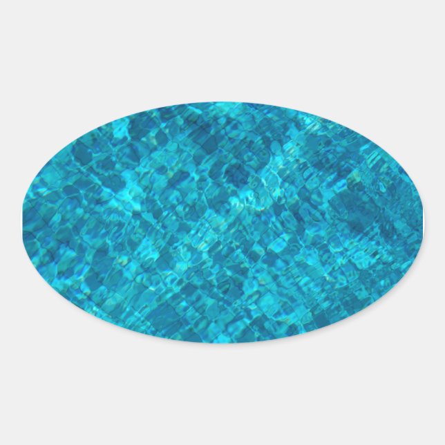 Sticker Ovale Réflexions dans l'eau de la piscine (Devant)