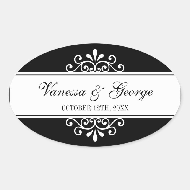 Sticker Ovale Regal tourbillon noir ovale hors de la ville sac c (Devant)