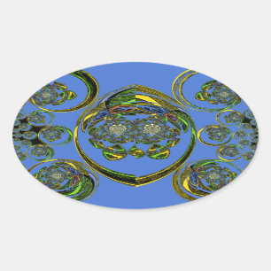 Sticker Ovale Regardez mes courbes bleues