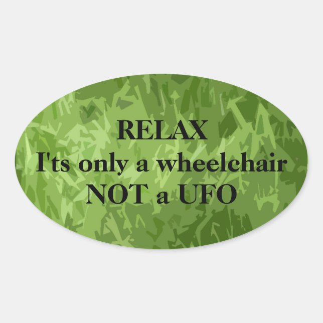Sticker Ovale Relax, fauteuil roulant (Devant)