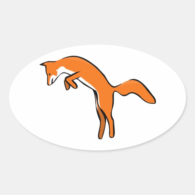 Sticker Ovale Renard rouge (Devant)