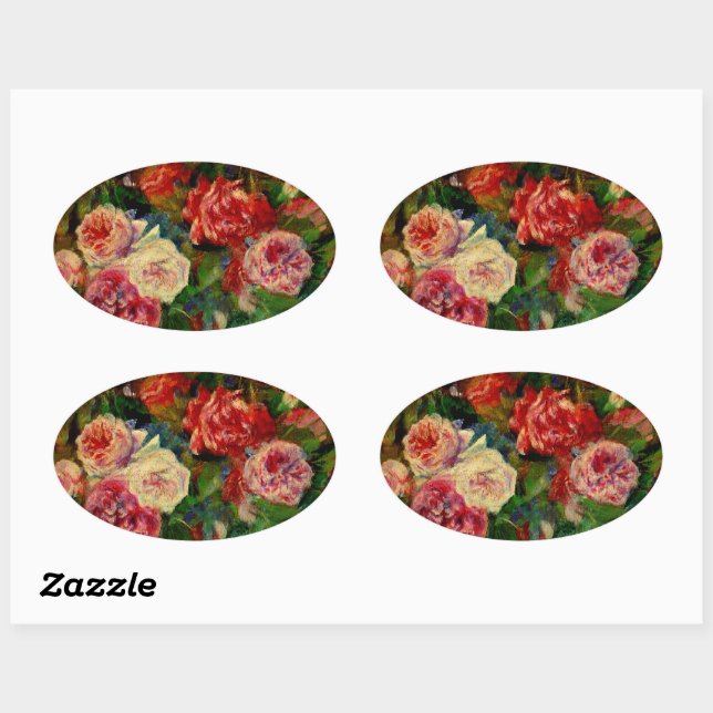 Sticker Ovale Renoir - Rose (Feuille)