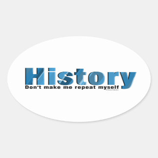 Sticker Ovale Répéter l'historique bleu