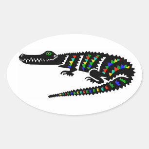 Sticker Ovale Reptile - American CROCODILE - Nature - Faune -