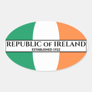 Sticker Ovale République d'Irlande Fondée en 1922 drapeau irland