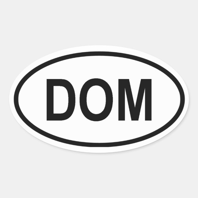Sticker Ovale République Dominicaine "DOM" (Devant)