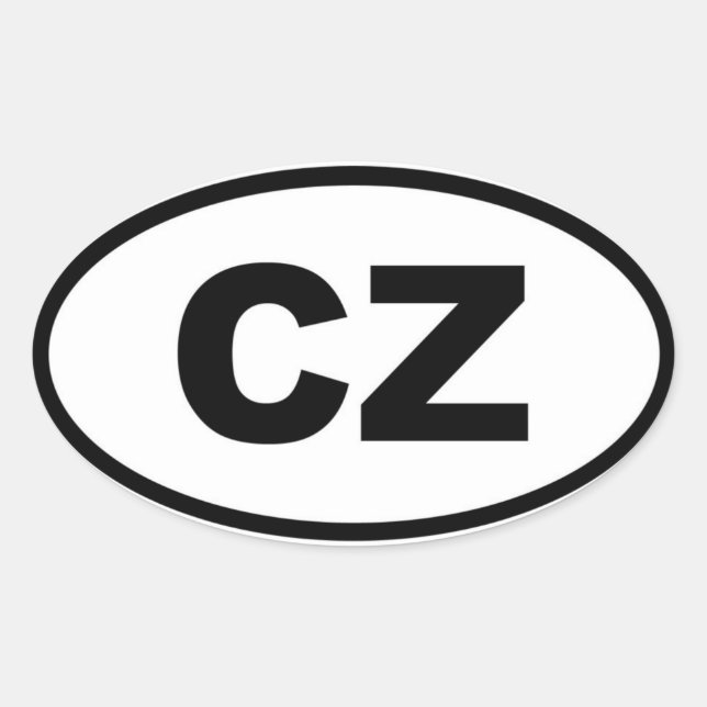 Sticker Ovale République tchèque - CZ - Européen (Devant)