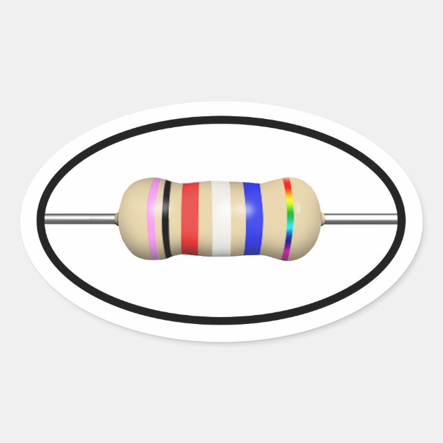 Sticker Ovale résister à l'autocollant ellipse jeu de 4 (Devant)