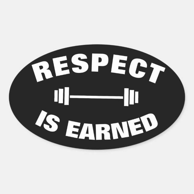 Sticker Ovale Respect Motivant Cool Est Gagné (Devant)