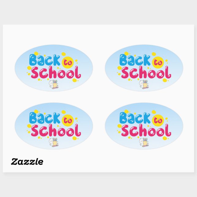 Sticker Ovale Retour à l'école (Feuille)