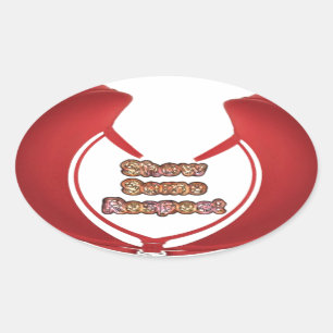 Sticker Ovale Retro Red Hakuna Matata Les cadeaux montrent un ce