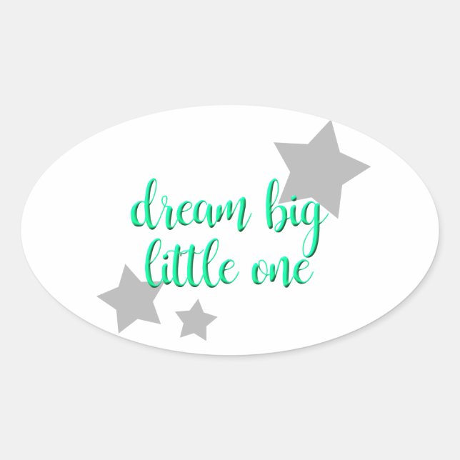 Sticker Ovale rêve grand petit un simple bébé moderne (Devant)