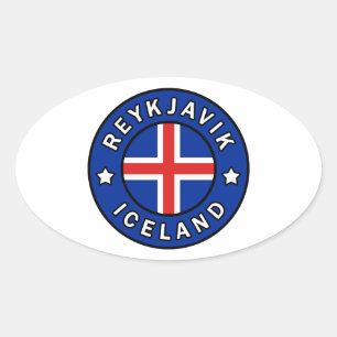 Sticker Ovale Reykjavik Islande