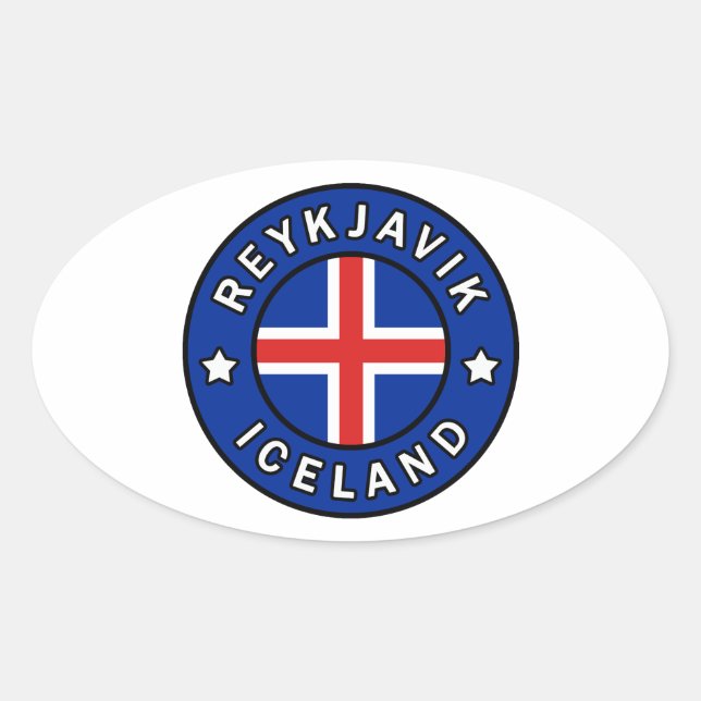 Sticker Ovale Reykjavik Islande (Devant)