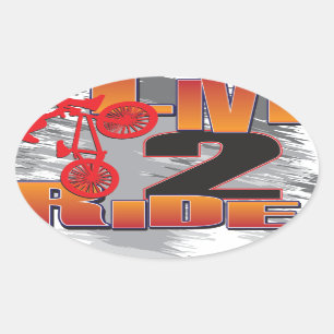 Sticker Ovale Ride 2 Vélo BMX Live