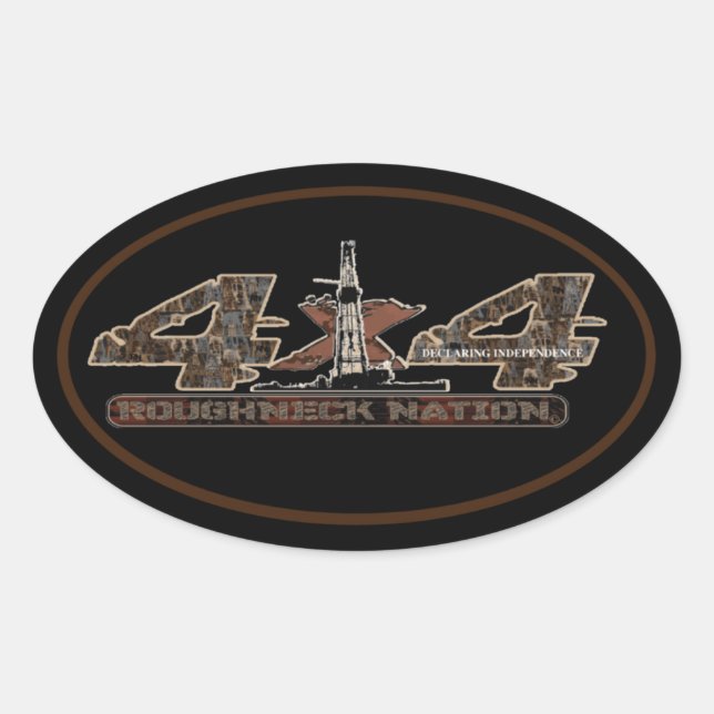 Sticker Ovale RIG UP CAMO Oilfield (Devant)