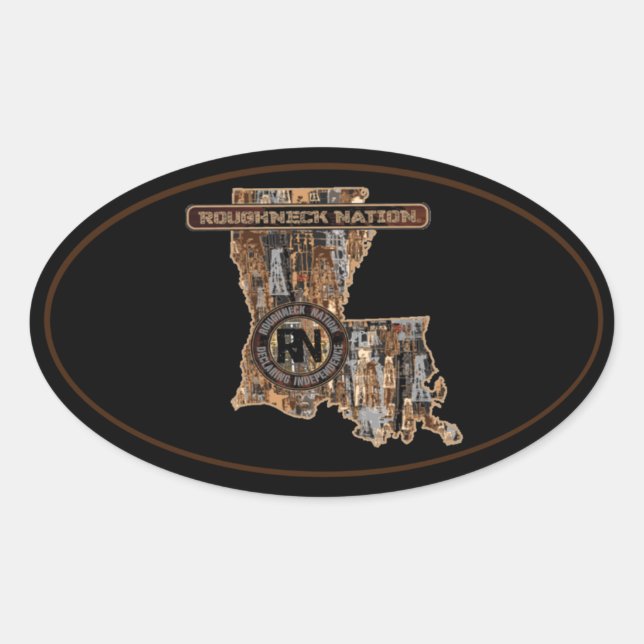 Sticker Ovale RIG UP CAMO Oilfield (Devant)