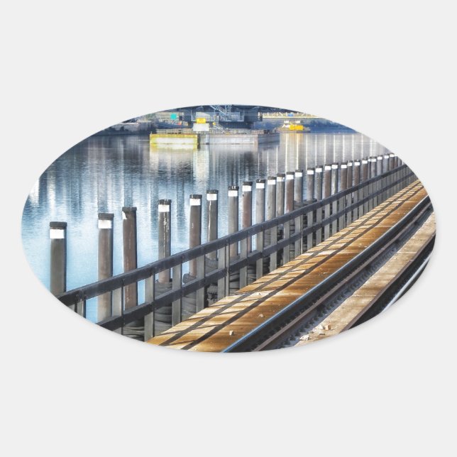 Sticker Ovale rivière bronx new york (Devant)