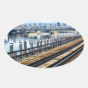 Sticker Ovale rivière bronx new york