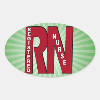 STICKER OVALE RN BIG RED INFIRMIÈRE ENREGISTRÉE