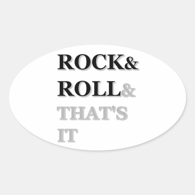 Sticker Ovale Rock and Roll Et c'est tout (Devant)