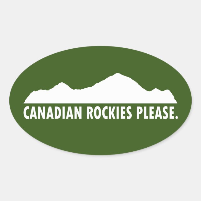 Sticker Ovale Rockies canadiennes S'il vous plaît (Devant)