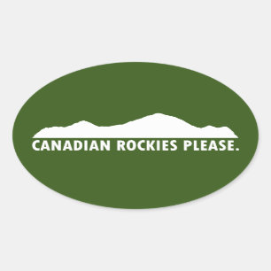 Sticker Ovale Rockies canadiennes S'il vous plaît