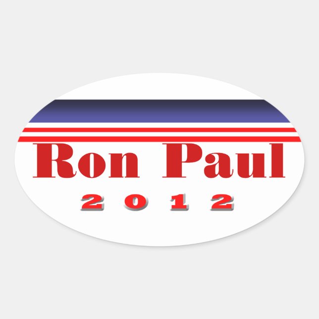 Sticker Ovale Ron Paul (Devant)