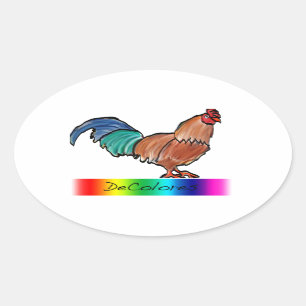 Sticker Ovale Rooster DeColores
