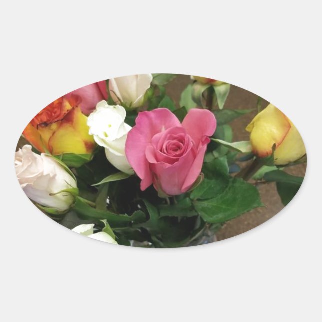 Sticker Ovale Rose (Devant)