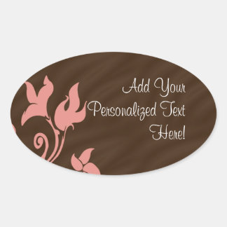 Sticker Ovale Rose et Brown