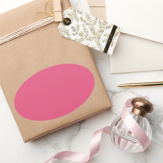 Sticker Ovale Rose foncé (Cadeaux)