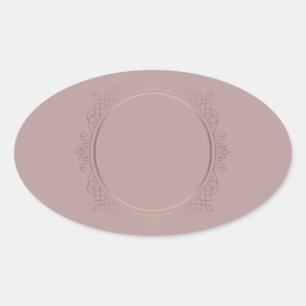 Sticker Ovale Rose Gold Blank Modèle Ajouter votre texte tendanc