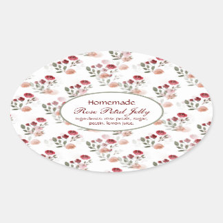 Sticker Ovale Rose maison Petal Jelly Vintages Roses Oval Étique
