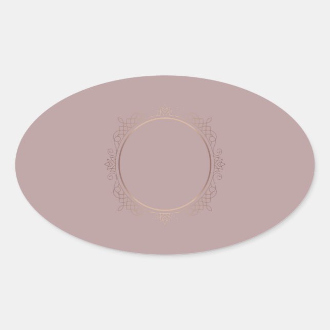 Sticker Ovale Rose tendance Gold Ajouter votre Modèle vierge de  (Devant)