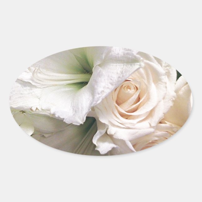 Sticker Ovale Roses de l'amour Lys de la vie_ (Devant)