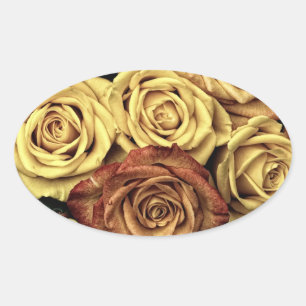 Sticker Ovale Roses vintages