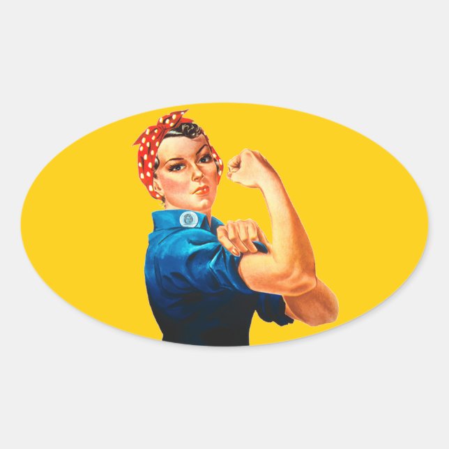Sticker Ovale Rosie la riveuse (Devant)