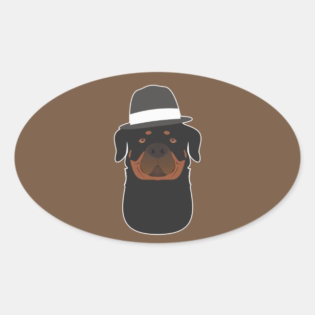 Sticker Ovale Rottweiler (Devant)