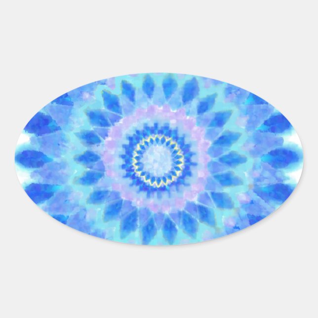 Sticker Ovale Roue à eau bleue (Devant)