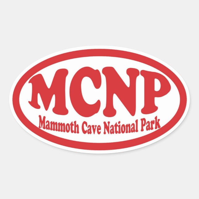 sticker ovale rouge du parc national Mammoth Cave (Devant)