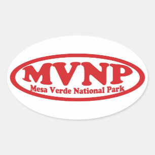 sticker ovale rouge du parc national Mesa Verde