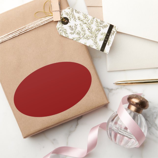 Sticker Ovale Rouge foncé (Cadeaux)