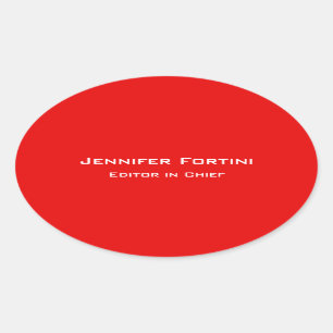 Sticker Ovale Rouge Plain élégant minimaliste moderne