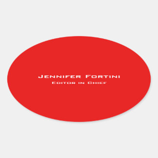 Sticker Ovale Rouge Plain élégant minimaliste moderne