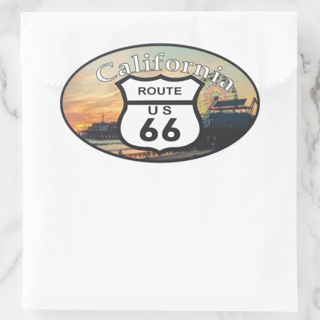 Sticker Ovale route 66 (Sac)