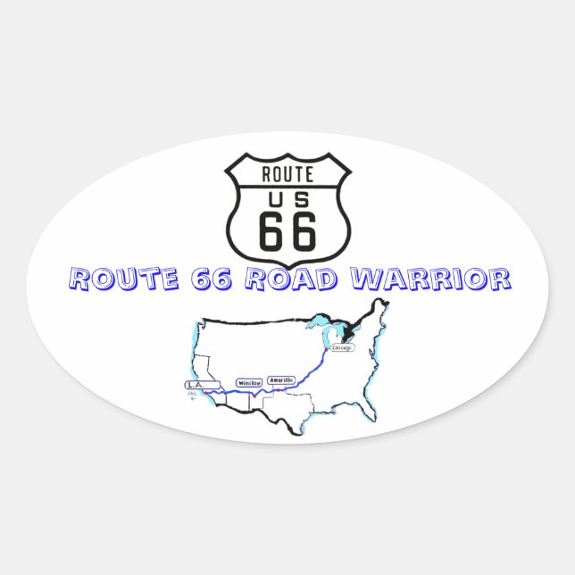 Sticker Ovale Route 66 (Devant)
