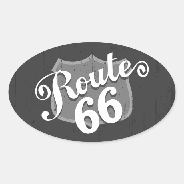 Sticker Ovale Route 66 Carte météorologique (Devant)