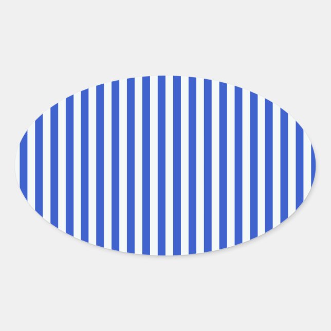 Sticker Ovale Royal Blue Combination Stripes par Shirley Taylor (Devant)